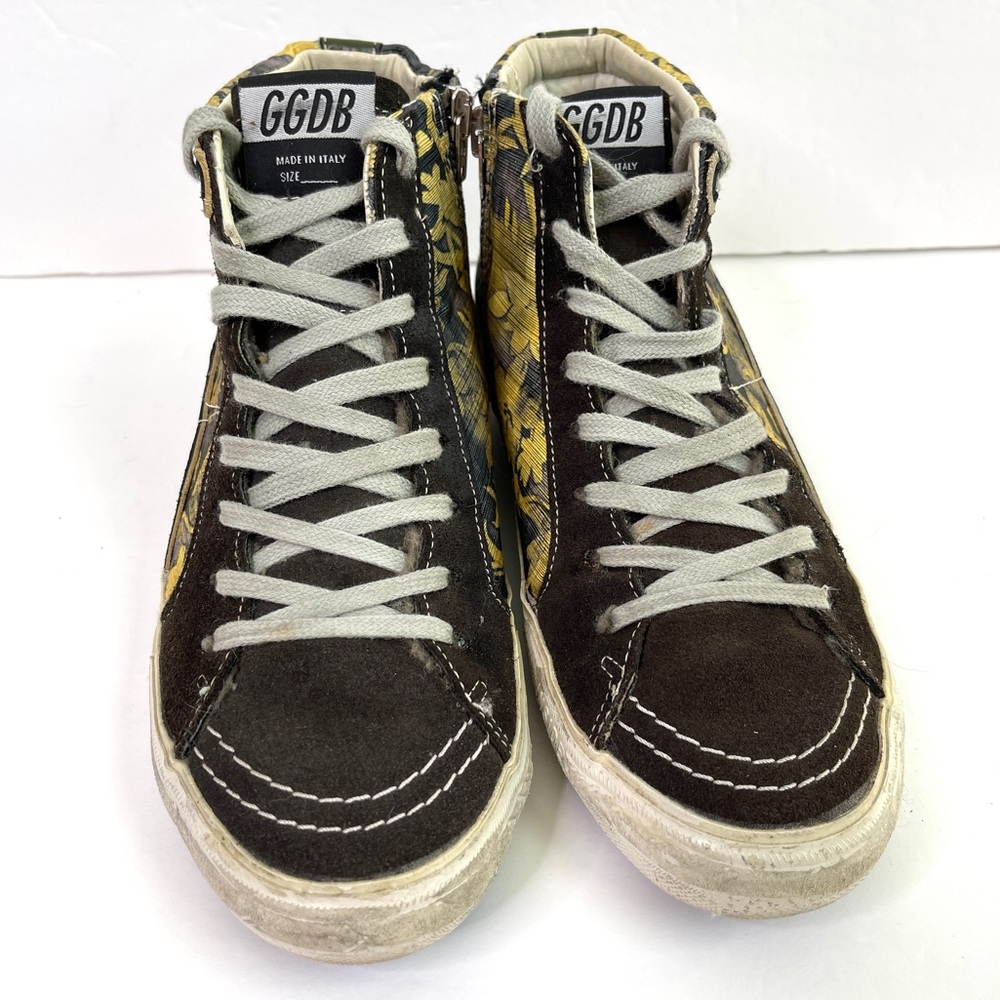 GOLDEN GOOSE Black Yellow Field Slide Sneakers Rare Size 37 - Picture 5 of 15